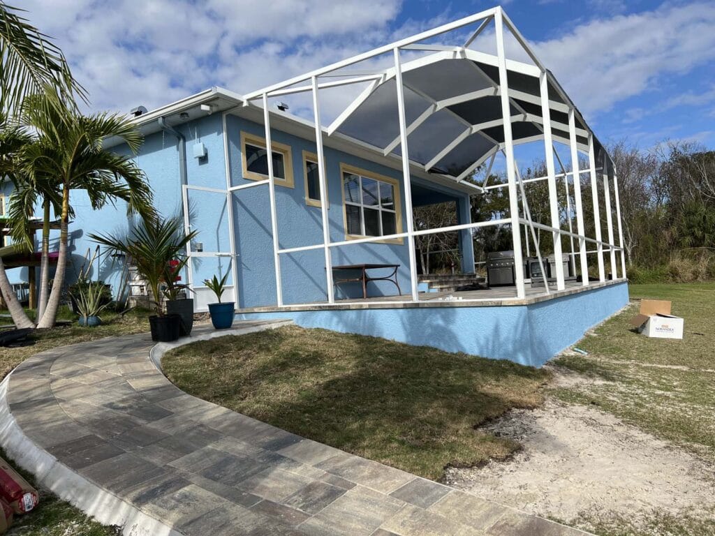 screen enclosure and paver patio construction process Valrico FL Graco Construction - Patios and Enclosures in Valrico